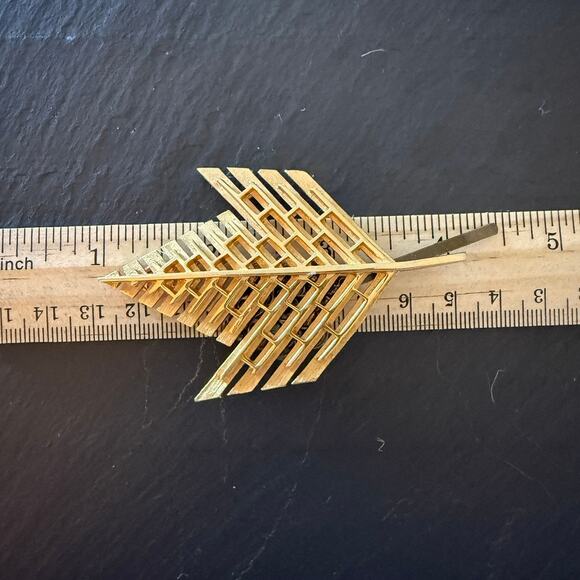 Gold Geometric Moden Hair Pin Art Deco Hair Accessory Clip Bridal Hairpin - Picture 7 of 7